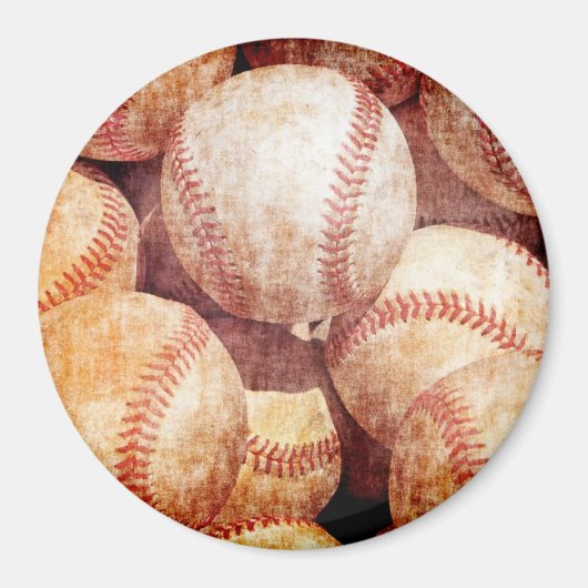 Grunge Dirty  Worn Baseball Sport Balls Magneet (Voorkant)