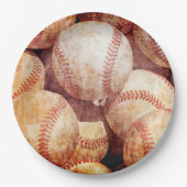 Grunge Dirty Worn Baseball Sport Balls Papieren Bordje (Voorkant)