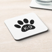 Grunge Distress Dog Paw K-9 Bier Onderzetter (Linkerzijde)