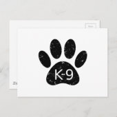 Grunge Distress Dog Paw K-9 Briefkaart (Voorkant / Achterkant)