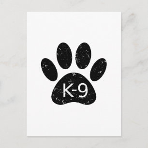 Grunge Distress Dog Paw K-9 Briefkaart