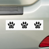 Grunge Distress Dog Paw K-9 Bumpersticker (Op auto)