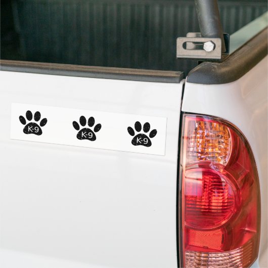 Grunge Distress Dog Paw K-9 Bumpersticker (Op Truck)