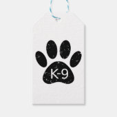 Grunge Distress Dog Paw K-9 Cadeaulabel (Voorkant)