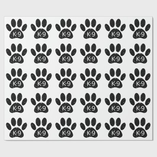 Grunge Distress Dog Paw K-9 Cadeaupapier (Vlak)