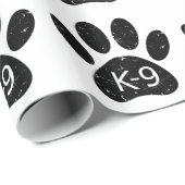 Grunge Distress Dog Paw K-9 Cadeaupapier (Rol Hoek)