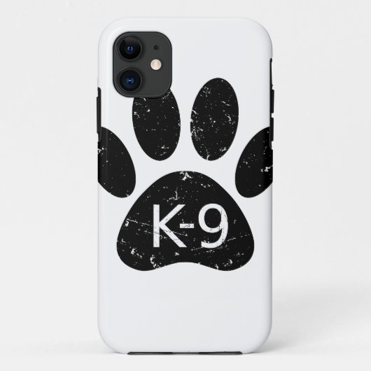 Grunge Distress Dog Paw K-9 Case-Mate iPhone Case (Achterkant)