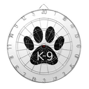 Grunge Distress Dog Paw K-9 Dartbord