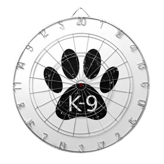 Grunge Distress Dog Paw K-9 Dartbord (Voorkant)