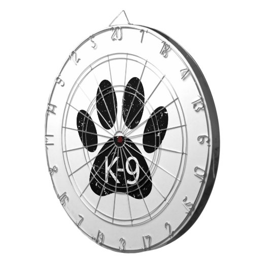 Grunge Distress Dog Paw K-9 Dartbord (Voorkant Rechts)