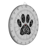 Grunge Distress Dog Paw K-9 Dartbord (Voorkant Links)