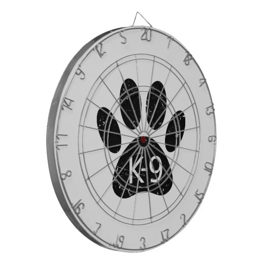 Grunge Distress Dog Paw K-9 Dartbord (Voorkant Links)