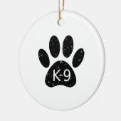 Grunge Distress Dog Paw K-9 Keramisch Ornament (Links)