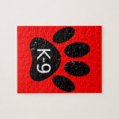 Grunge Distress Dog Paw K-9 Legpuzzel (Horizontaal)