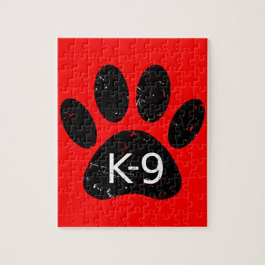 Grunge Distress Dog Paw K-9 Legpuzzel (Verticaal)