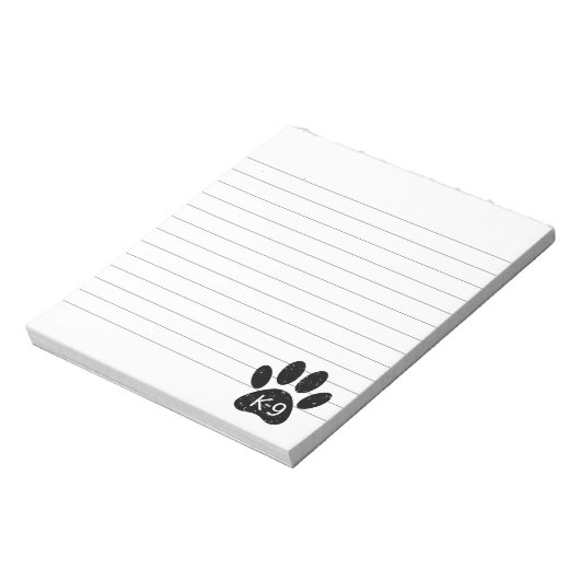 Grunge Distress Dog Paw K-9 Lined Notitieblok (Linkerzijde)