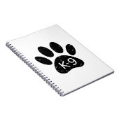 Grunge Distress Dog Paw K-9 Notitieboek (Rechterzijde)