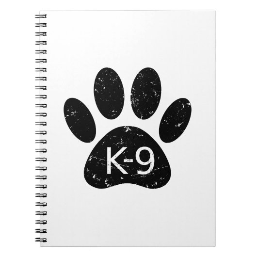 Grunge Distress Dog Paw K-9 Notitieboek (Voorkant)