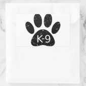 Grunge Distress Dog Paw K-9 Rechthoekige Sticker (Tas)