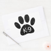 Grunge Distress Dog Paw K-9 Rechthoekige Sticker (Envelop)
