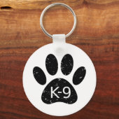 Grunge Distress Dog Paw K-9 Sleutelhanger (Achterkant)