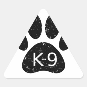 Grunge Distress Dog Paw K-9 Sticker