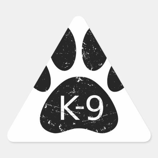 Grunge Distress Dog Paw K-9 Sticker (Voorkant)