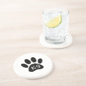 Grunge Distress Dog Paw K-9 Zandsteen Onderzetter (Zijkant)