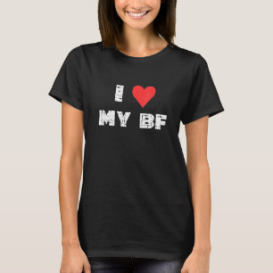 Grunge Distress I Love My BF T-shirt