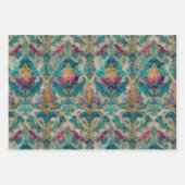 GRUNGE DISTRESSED DAMAST DECORATIEVE PAPIERSET INPAKPAPIER VEL (Voorkant)