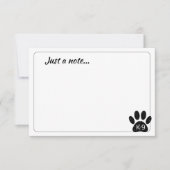 Grunge Distressed Dog Paw K-9 Just a Note Notitiekaartje (Voorkant)