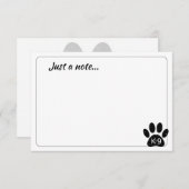 Grunge Distressed Dog Paw K-9 Just a Note Notitiekaartje (Voorkant / Achterkant)