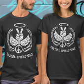 Grunge Distressed Peace en Chill Zwart-wit T-shirt