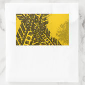 Grunge distressed zwarte band track wegmarkering rechthoekige sticker (Tas)