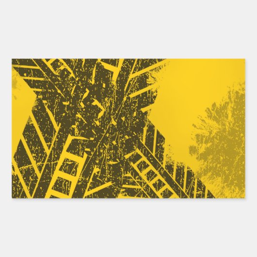 Grunge distressed zwarte band track wegmarkering rechthoekige sticker (Voorkant)