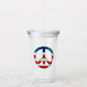 Grunge doek Amerikaanse vlag Vredesbord Acryl Drinkbeker (Voorkant)