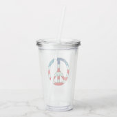 Grunge doek Amerikaanse vlag Vredesbord Acryl Drinkbeker (Achterkant)