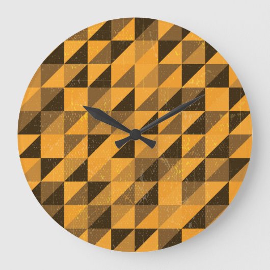 Grunge driehoek: Abstract patroonontwerp Grote Klok (Voorkant)