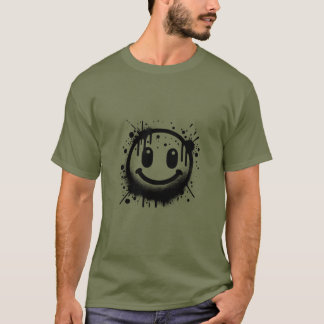 Grunge Drip Smiley Gezicht T-shirt – Trendy Street