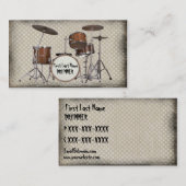 Grunge drummer aangepaste muzikakaarten visitekaartje (Voorkant / Achterkant)