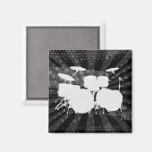 Grunge Drums Black Burst Magneet (Voorkant / Achterkant)
