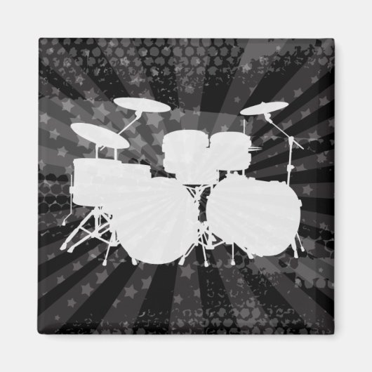 Grunge Drums Black Burst Magneet (Voorkant)