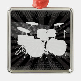 Grunge Drums Black Burst Metalen Ornament