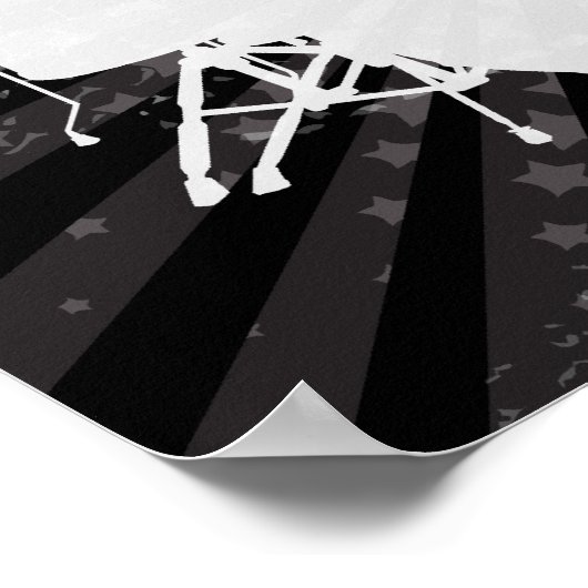 Grunge Drums Black Burst Poster (Hoek)