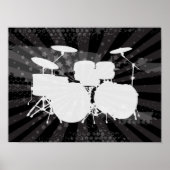 Grunge Drums Black Burst Poster (Voorkant)