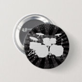 Grunge Drums Black Burst Ronde Button 5,7 Cm (Voorkant /achterkant)