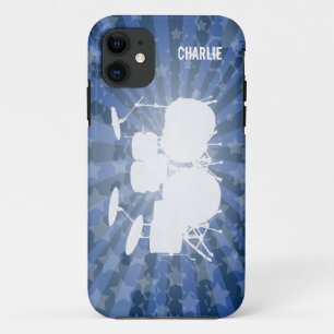 Grunge Drums Blue Burst iPhone 11 Hoesje