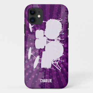 Grunge Drums Paarse Burst Case-Mate iPhone Case