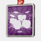 Grunge Drums Paarse Burst Metalen Ornament (Links)