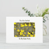 Grunge Ducks, je wordt uitgenodigd, voor mijn Duck Kaart (Staand voorkant)